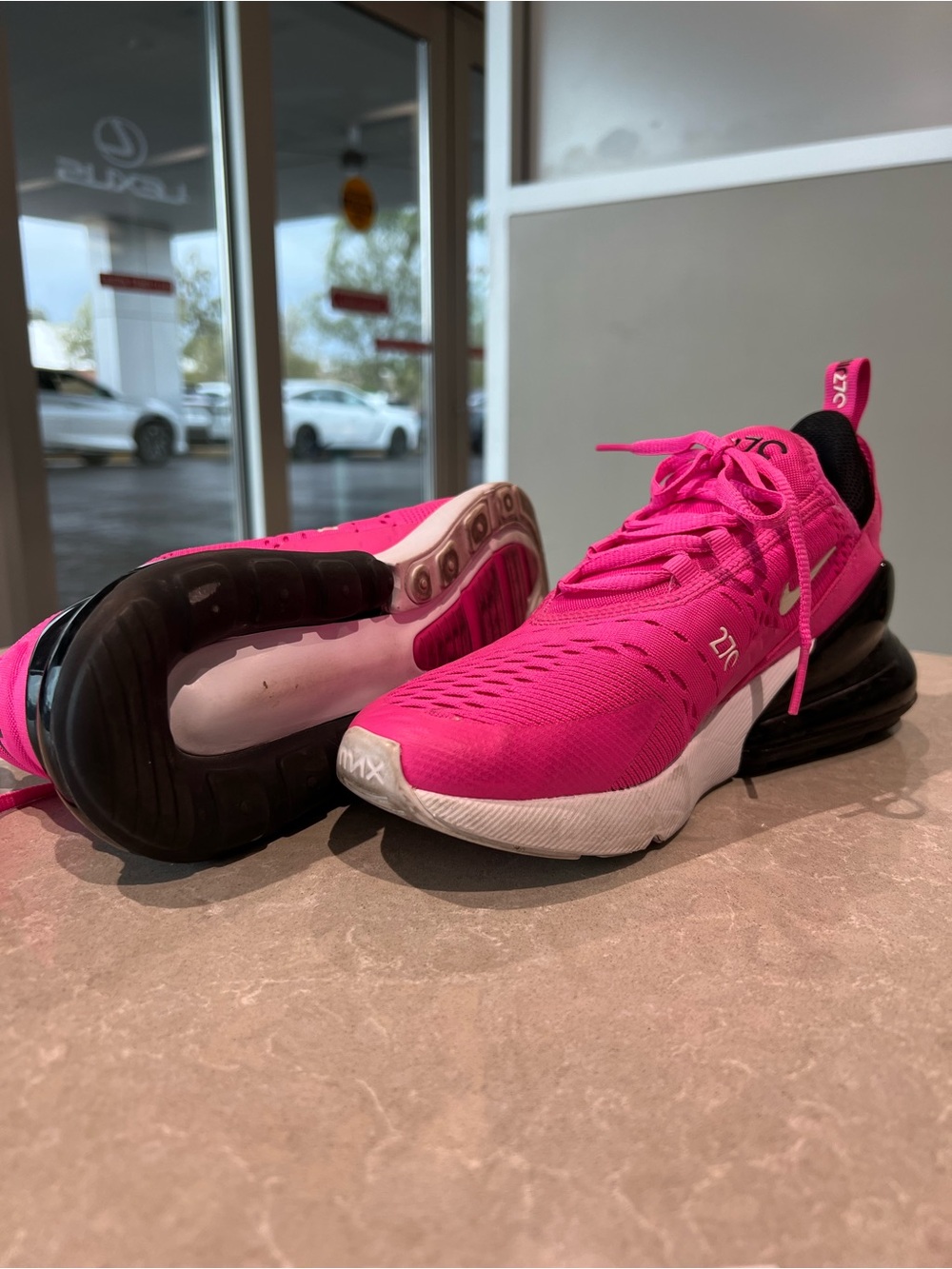 Nike Women’s Hot Pink and Black Air Max 270 Athletic Sneakers